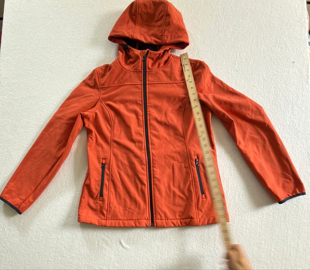 Everlast Womens Softshell Jacket Medium Rust Orange Fleece Lined Hooded